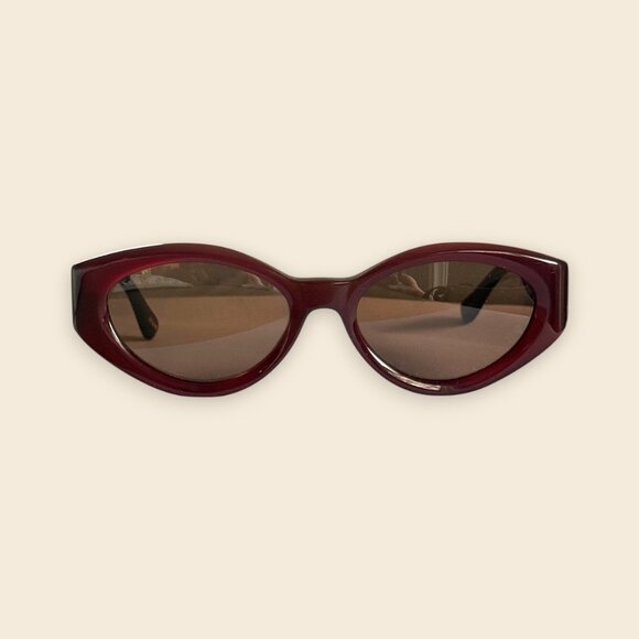 J. Crew Beveled Oval Sunglasses, Milky Red, NWOT - Picture 3 of 5